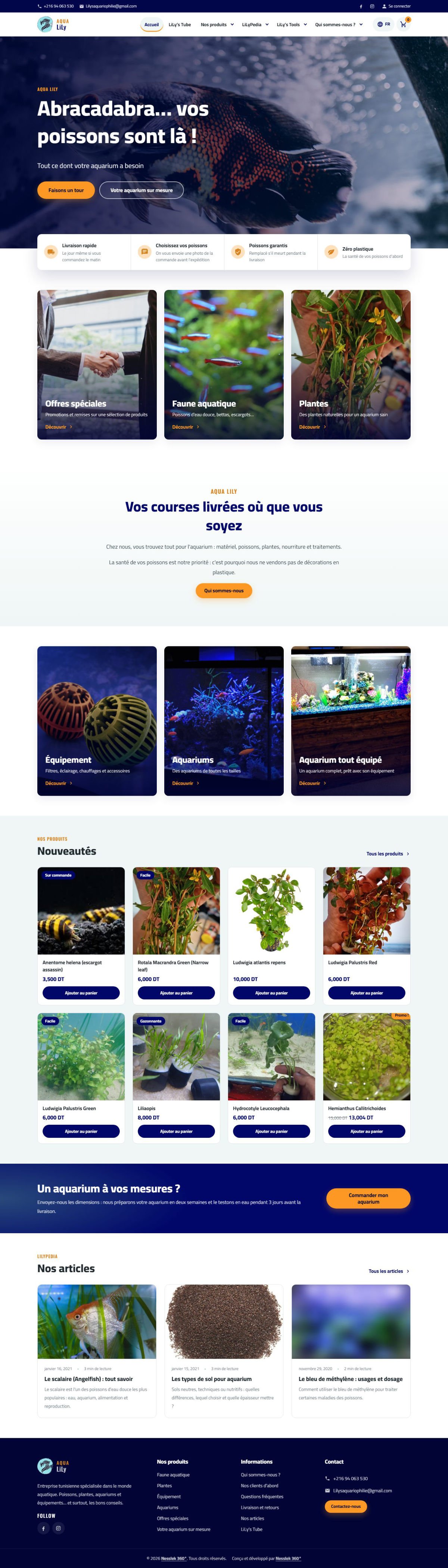 Aqua LiLy — Website Design (Desktop)