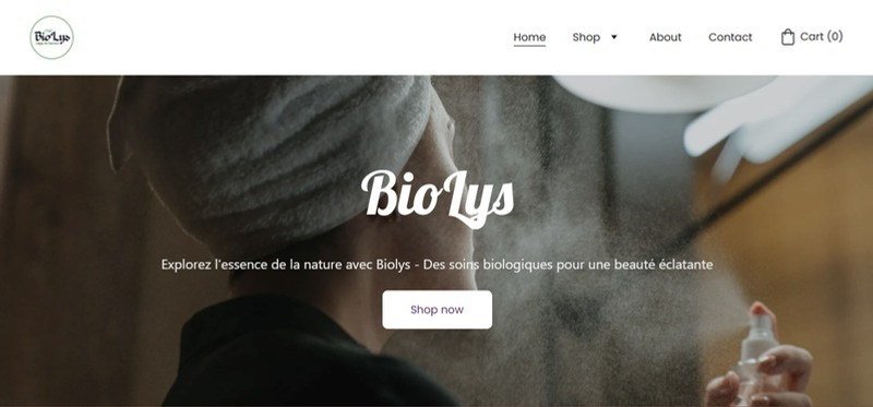 Bio’Lys — Website Design (Desktop)