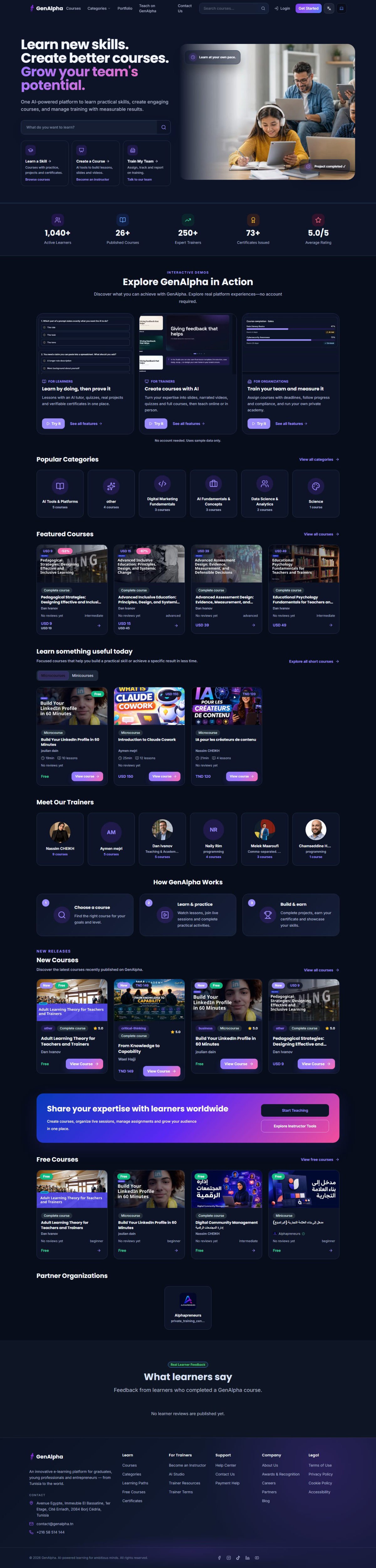 GenAlpha — Website Design (Desktop)