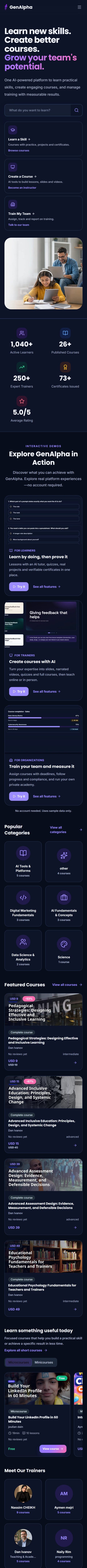 GenAlpha — Website Design (Mobile)