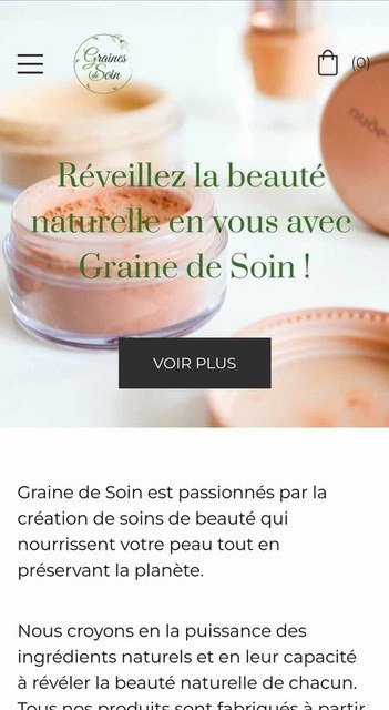 Graines de Soin — Website Design (Mobile)