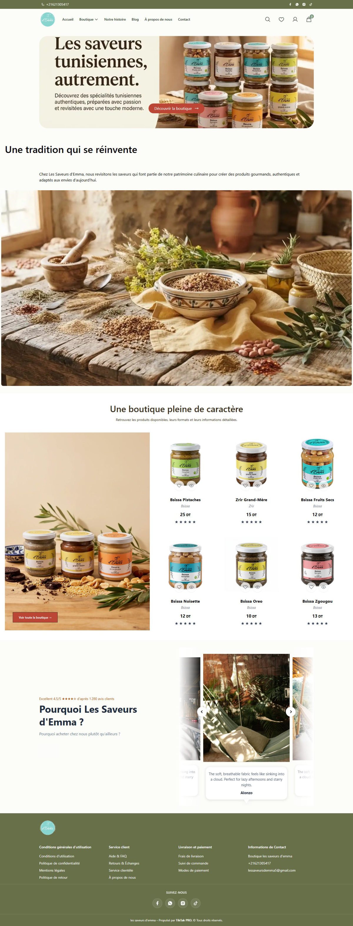 Les Saveurs d’Emma — Website Design (Desktop)