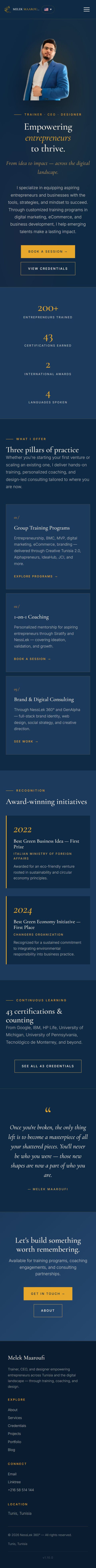 Melek Maaroufi — Website Design (Mobile)